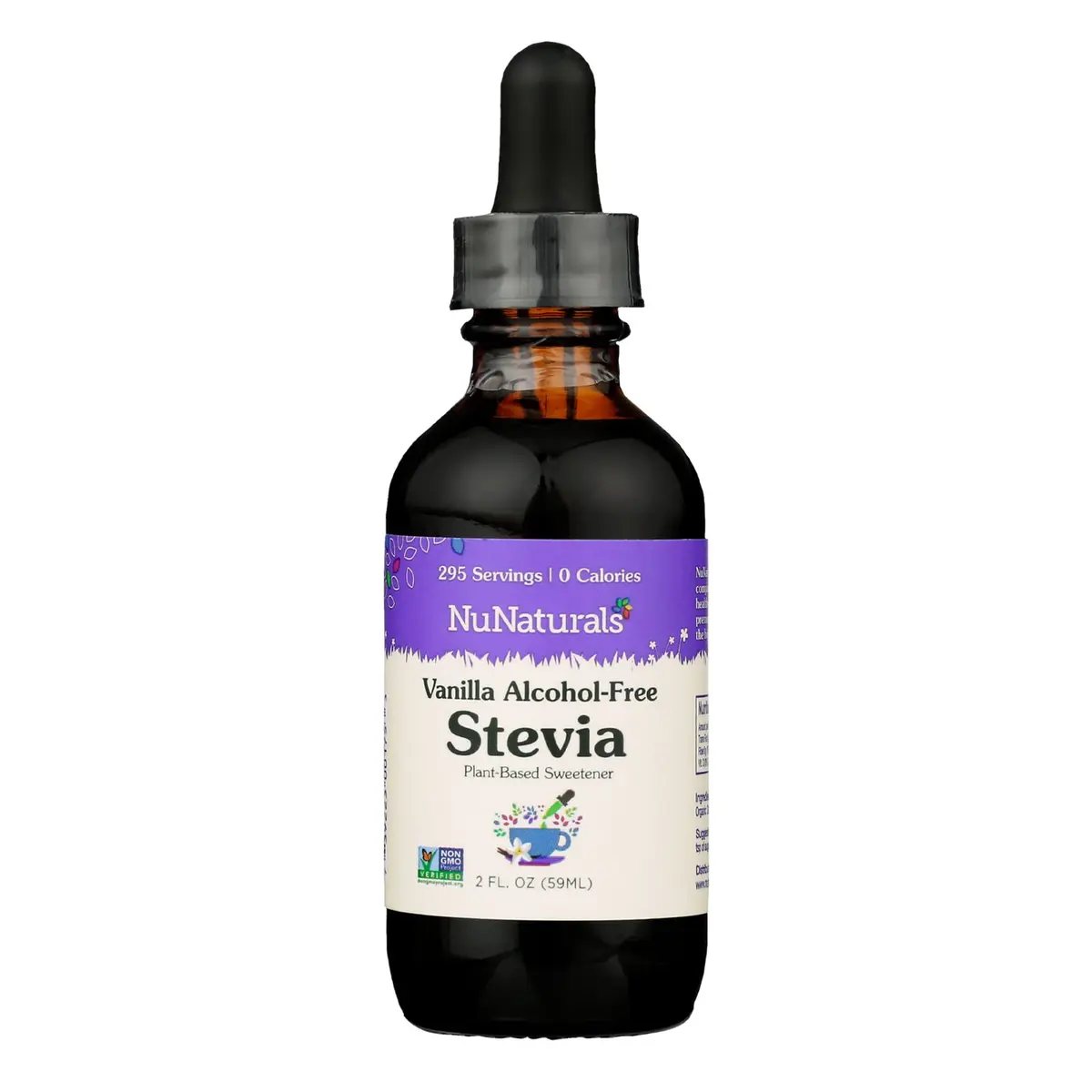 Nunaturals Liquid Stevia Sweetener, Vanilla Alcohol-Free, 2oz | True Vanilla Extract, Zero-Calorie, Keto Friendly - main product image