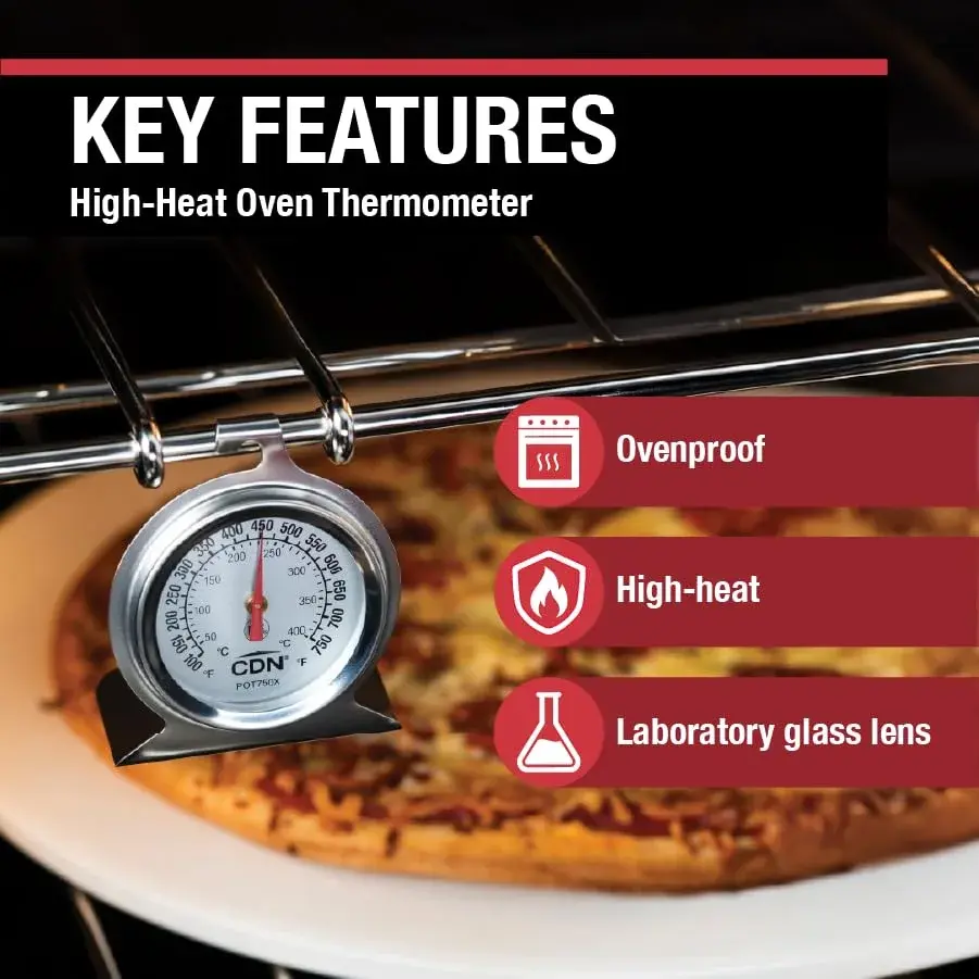 CDN ProAccurate High Heat Oven Thermometer POT750X | 50°C-400°C (150-750°F) | NSF Certified Stainless Steel - view 2