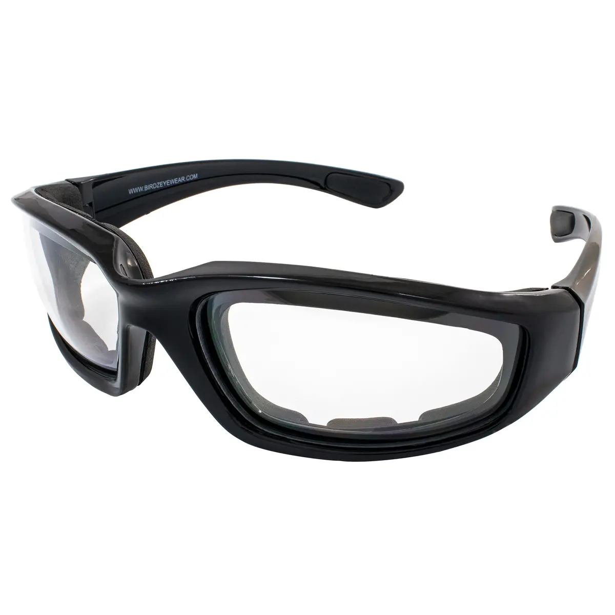 Birdz Eyewear Oriole Padded Motorcycle Goggles (Black Frame/Polarized Smoke Lens) | Shatterproof Polycarbonate - main product image