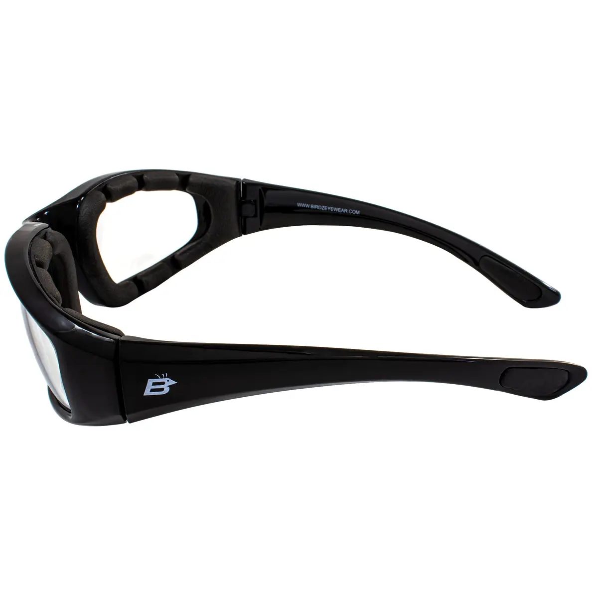 Birdz Eyewear Oriole Padded Motorcycle Goggles (Black Frame/Polarized Smoke Lens) | Shatterproof Polycarbonate - view 4
