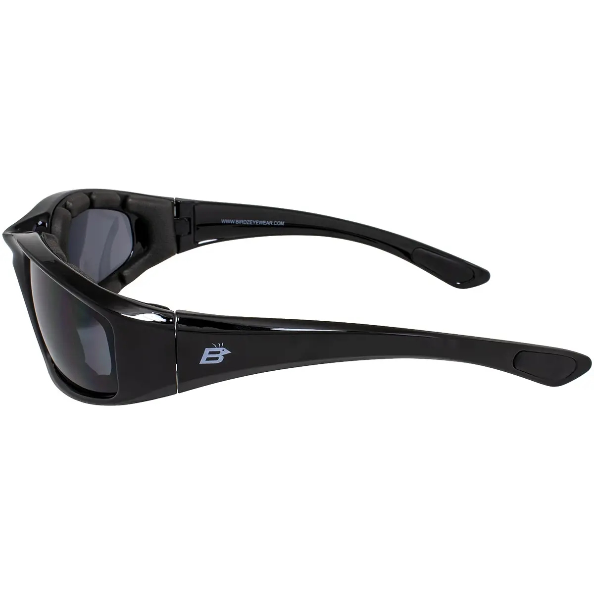 Birdz Eyewear Oriole Padded Motorcycle Glasses (Black Frame/Smoke Lens) | Shatterproof Anti-Fog Polycarbonate - view 4