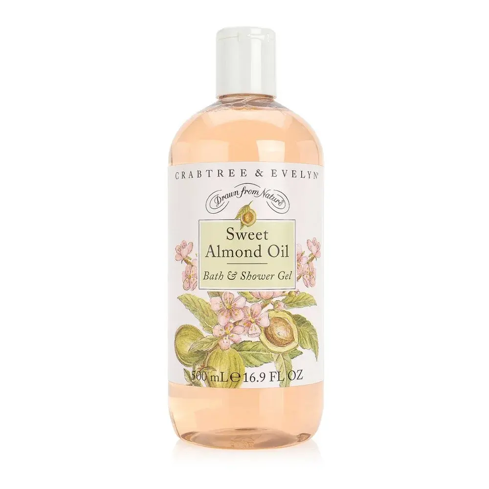 Crabtree & Evelyn Sweet Almond Oil Bath and Shower Gel 500ml (16.9 Fl Oz) | Conditions Skin & Maintains Moisture Balance - main product image