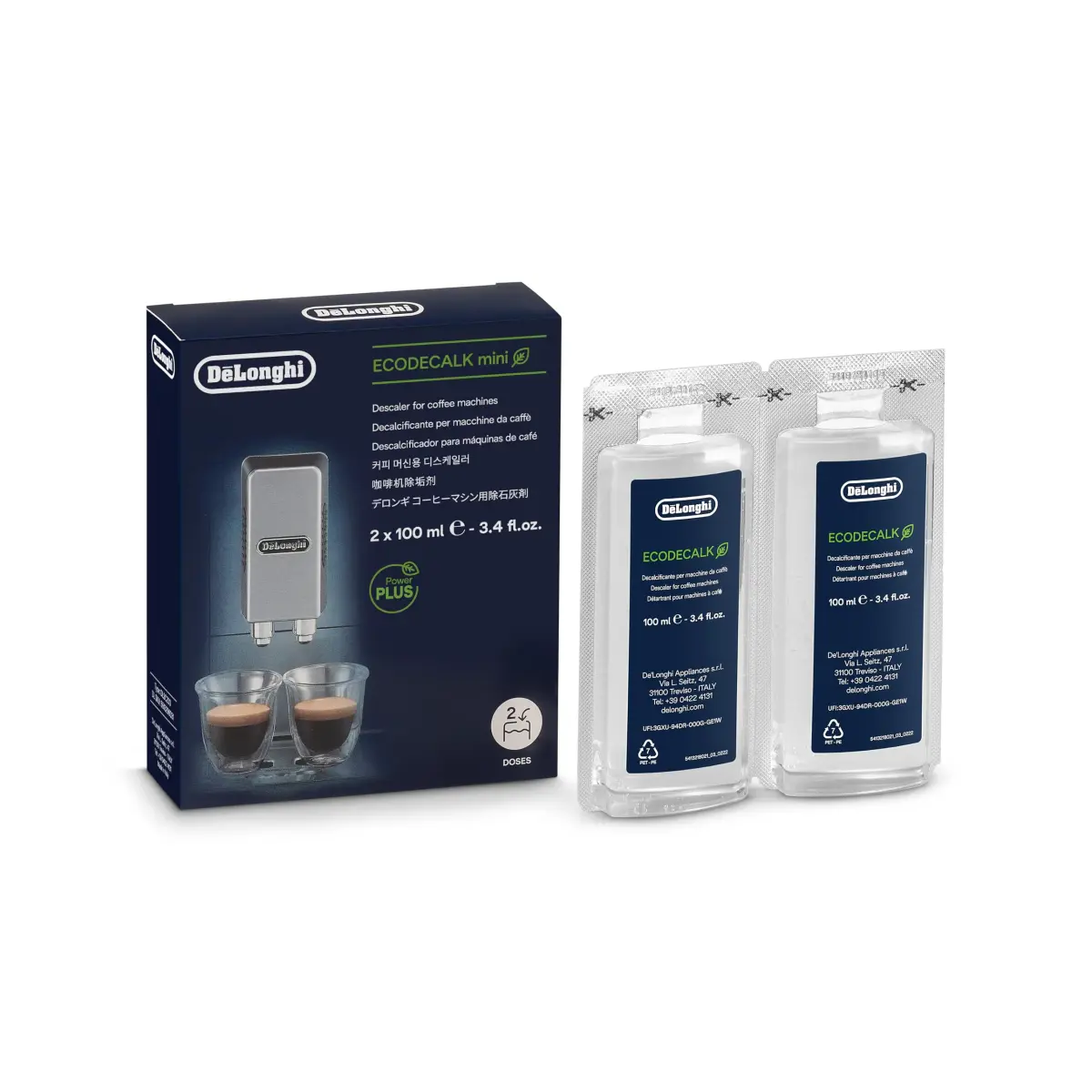 De'Longhi EcoDecalk Descaler Liquid 200ml (6.8 Fl Oz) | Eco-Friendly Universal Descaling Solution for Coffee & Espresso Machines - main product image