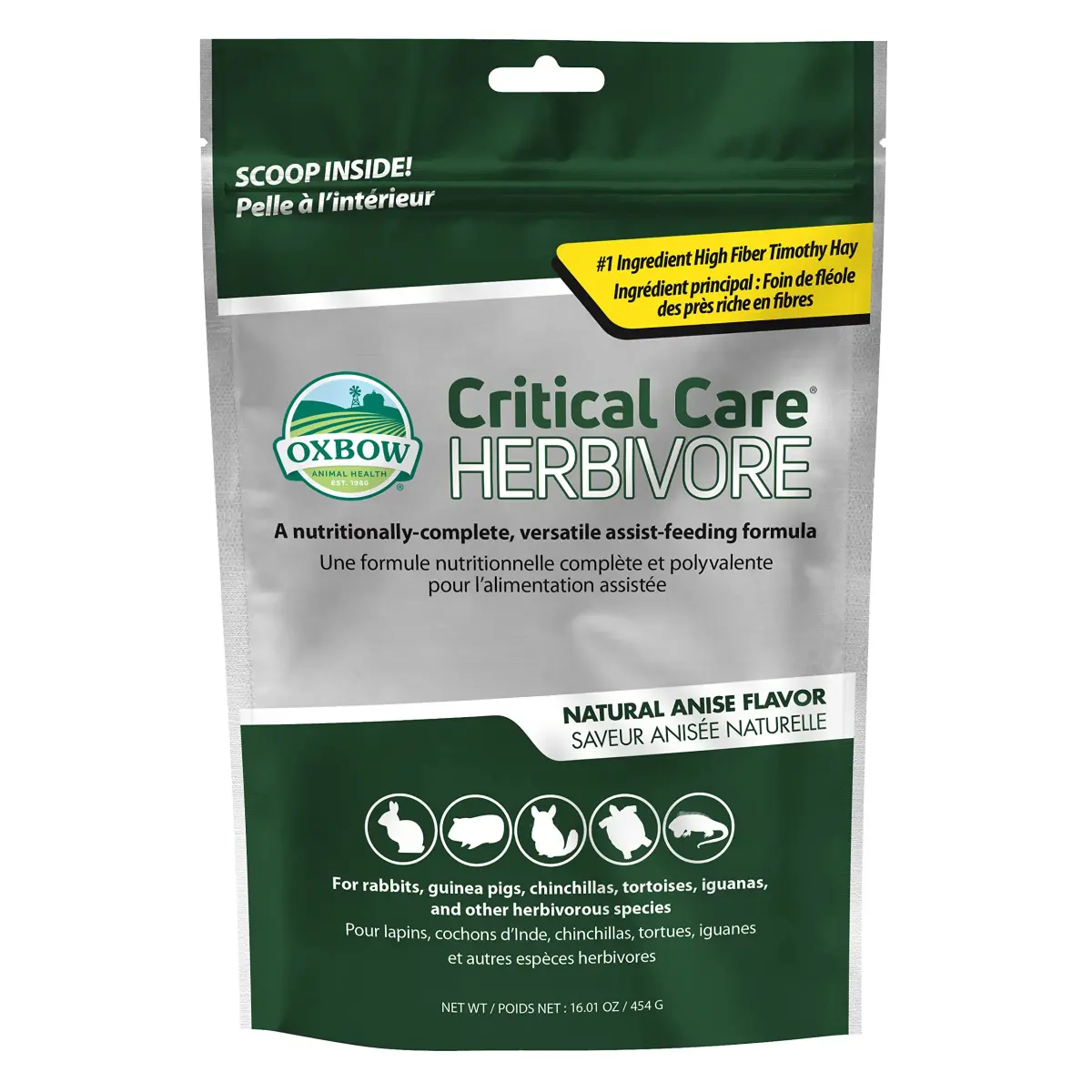 Oxbow Critical Care Herbivore Recovery Food 454g (16.01 oz) | Vet-Formulated for Rabbits & Guinea Pigs - main product image
