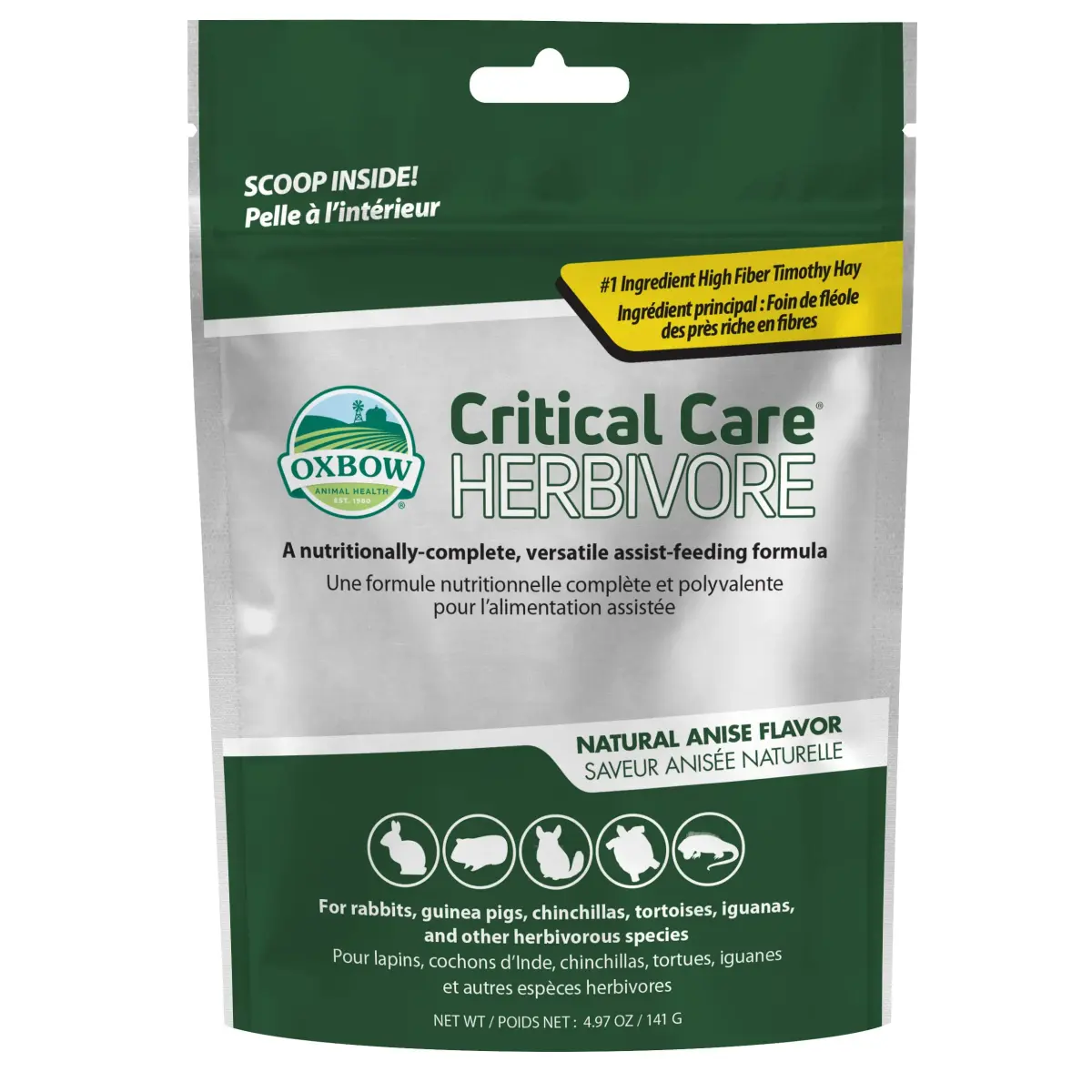 Oxbow Critical Care Herbivore Recovery Food for Rabbits & Guinea Pigs, 141g (4.97 oz) | Vet Formula for Digestive Health - main product image