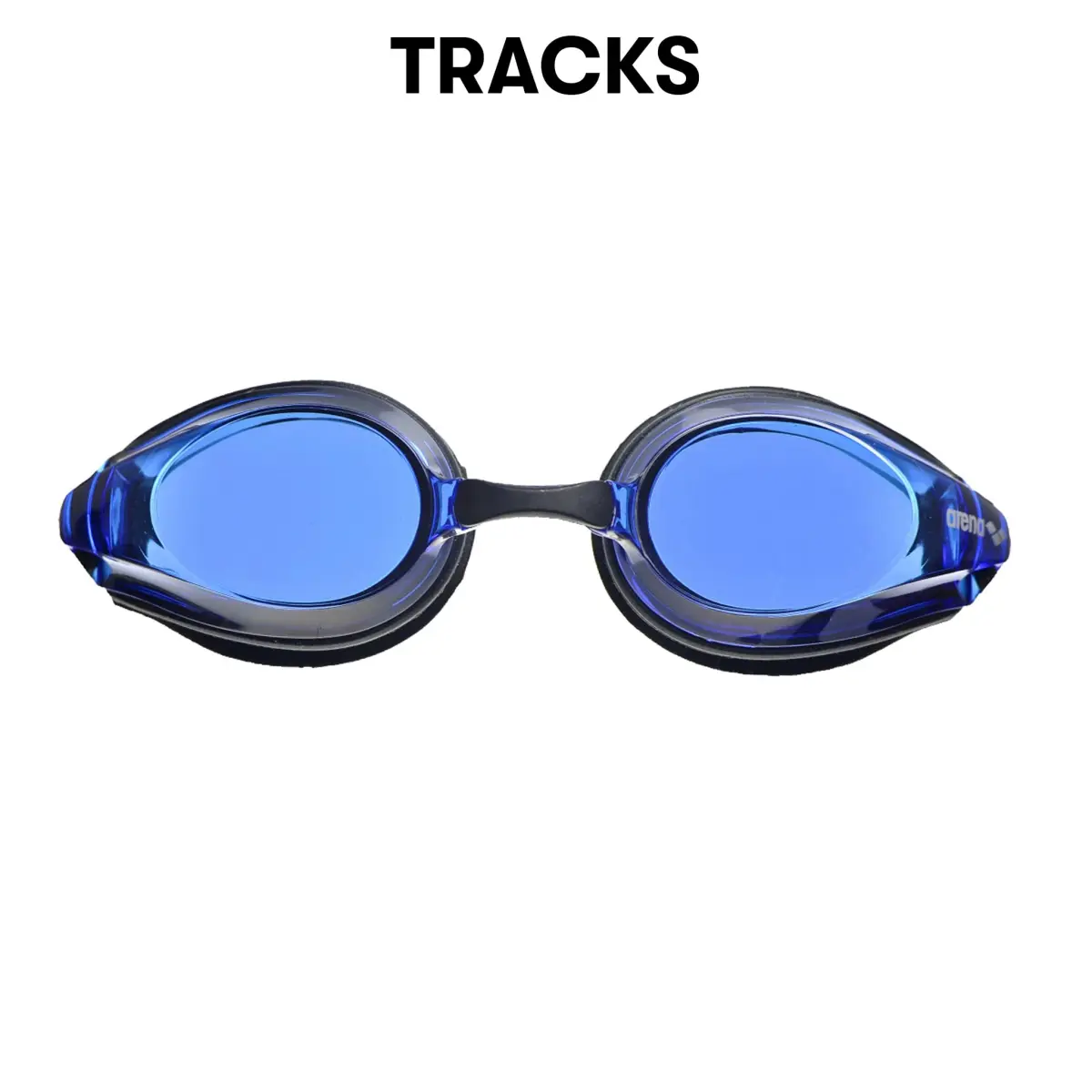 ARENA Tracks Adult Non-Mirror Racing Swim Goggles | Black/Blue/Black - view 3