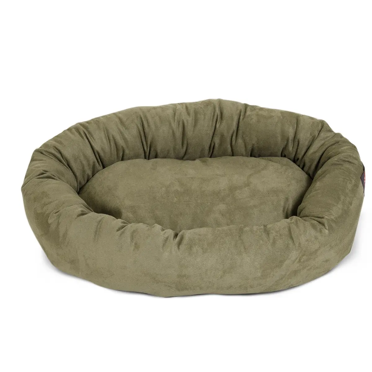Majestic Pet Suede Calming Dog Bed, 32 Inch Medium, Round, Washable, Sage | Supportive Bolster & Elegant Design - view 2