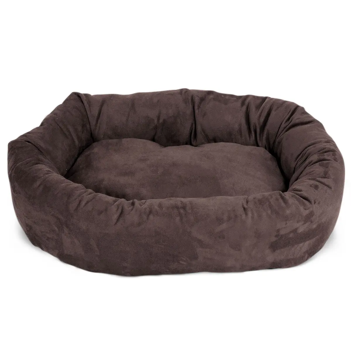 Majestic Pet Suede Calming Dog Bed, 52 in X-Large Round Washable, Chocolate | Supportive, Washable & Elegant - view 2