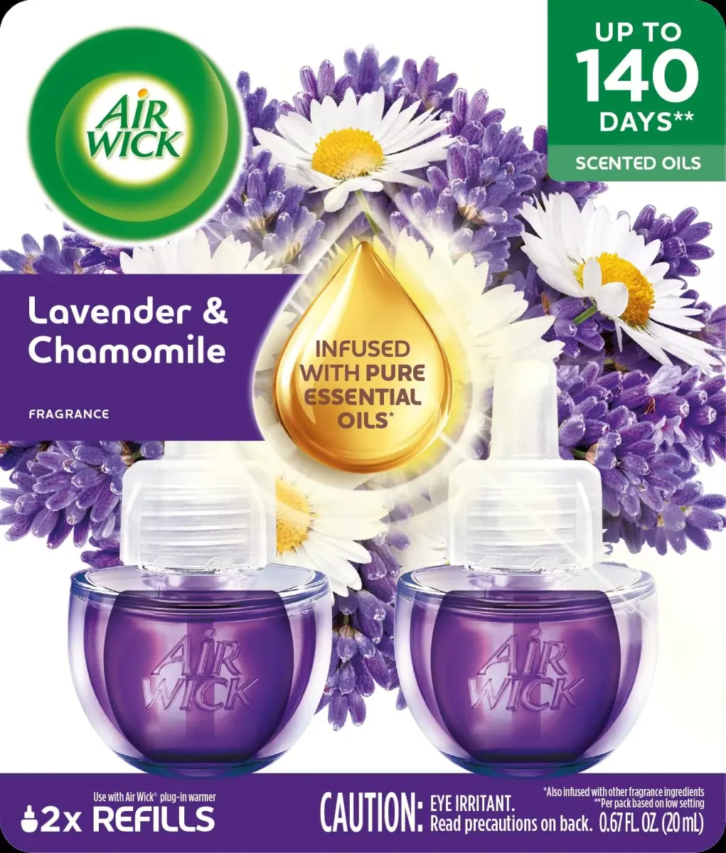 Air Wick Plug in Scented Oil Refill Lavender & Chamomile 2x0.38 Fl Oz (0.76 Fl Oz Total) | Infused with Natural Essential Oils - view 2