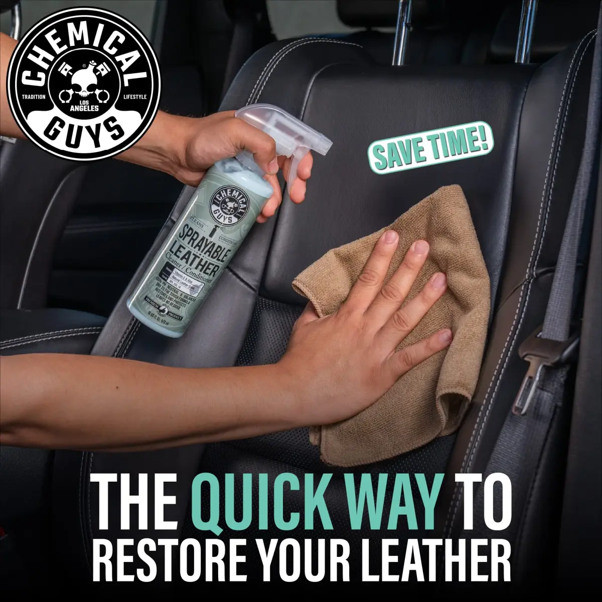 Chemical Guys Sprayable Leather Cleaner & Conditioner 473ml (16 Fl Oz) | Auto Interior & Furniture Care - view 4