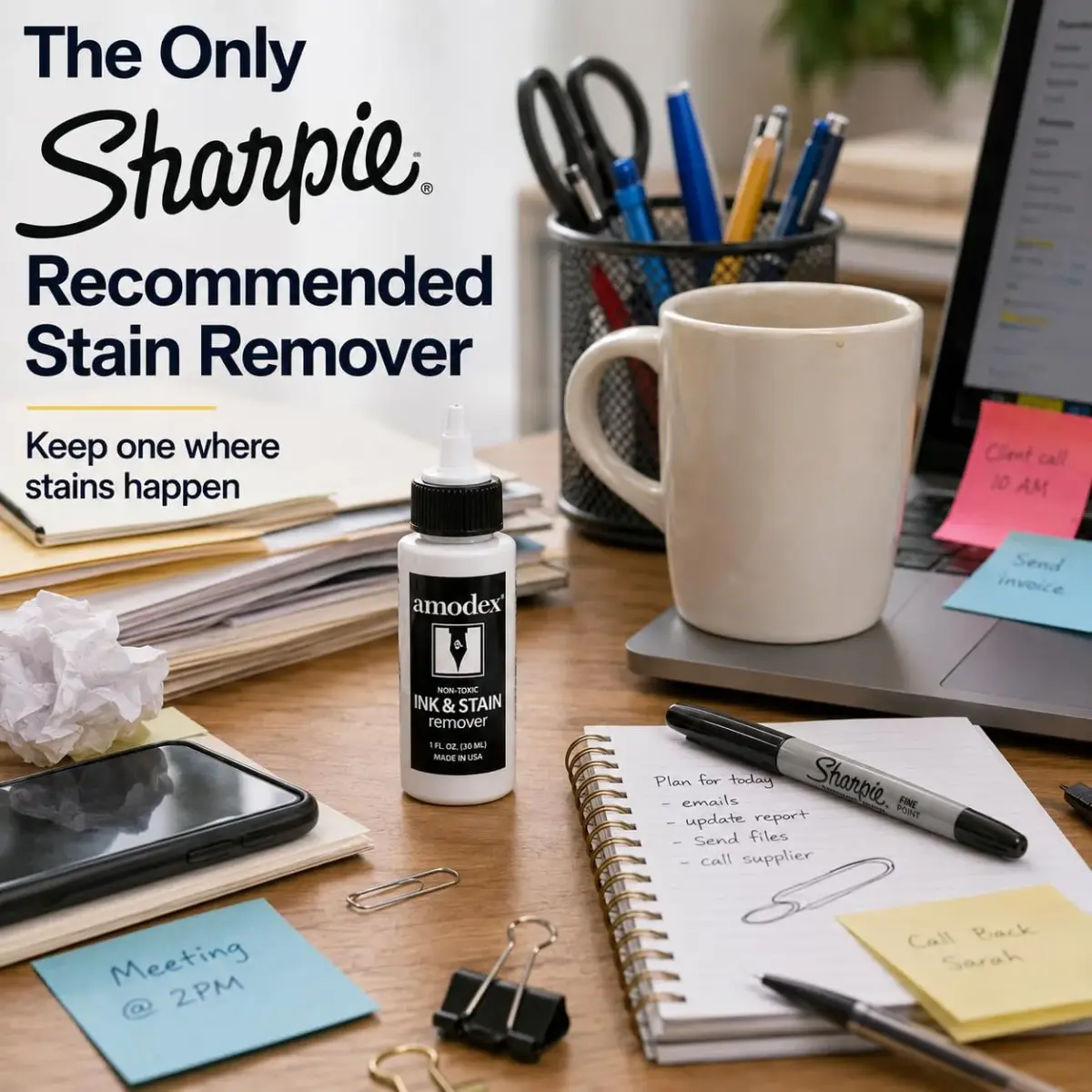 Amodex Ink & Stain Remover 30ml (1 Fl Oz) | Tough Stain Removal for Fabrics, Skin & Surfaces - view 3