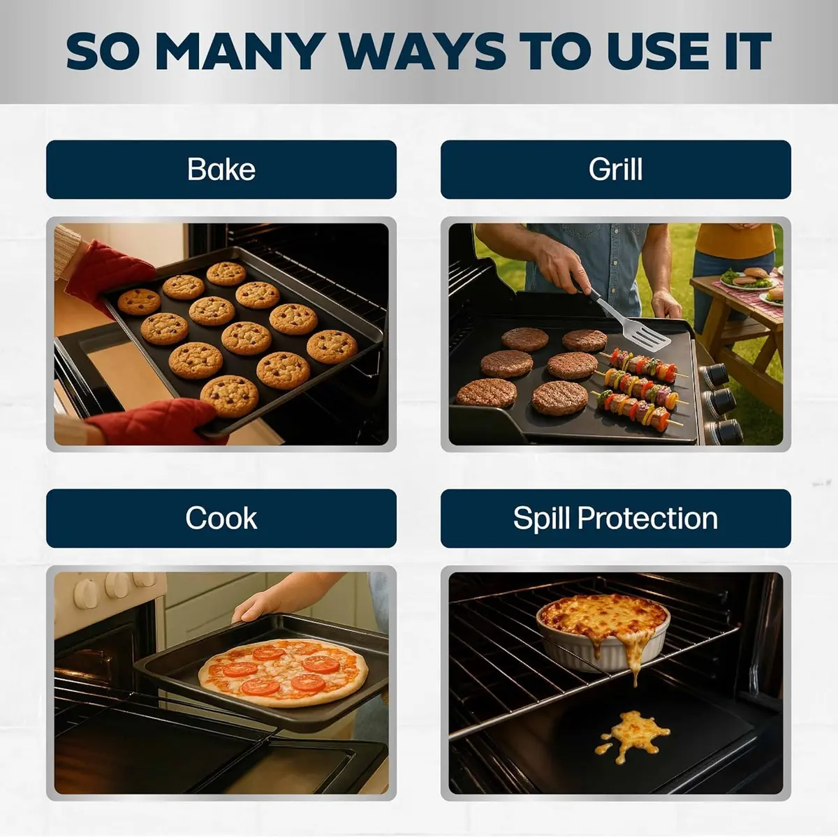 Cooks Innovations Non-Stick Oven Protector Mat - Heavy Duty Heat Resistant Baking Mat for Convection, Electric, Gas & Microwave Ovens - view 6