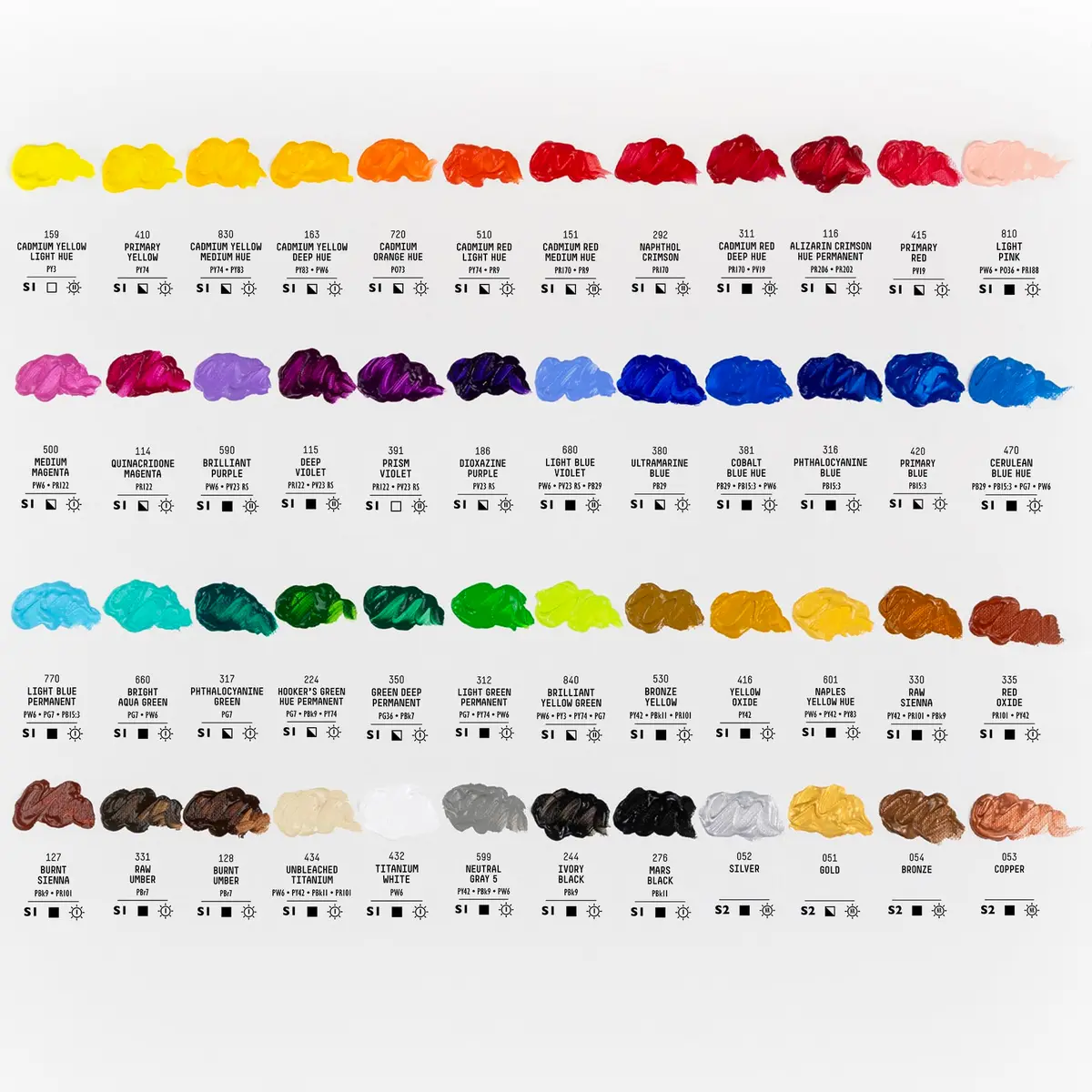 Liquitex BASICS Acrylic Paint Set, 48 x 22ml (0.74oz) Tubes | Heavy Body, Satin Finish, Bright Pigments - view 3