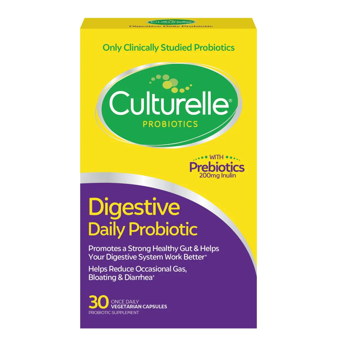 Culturelle Digestive Daily Probiotic Capsules 30 Count | Clinically Proven Lactobacillus GG for Gut Health - main product image