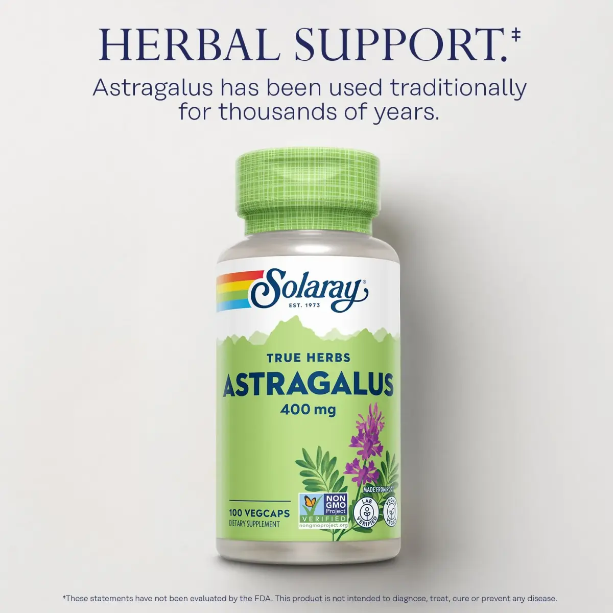 SOLARAY Astragalus Root 400mg VegCaps | Traditional Herbal Support for Stress & Immunity - view 3