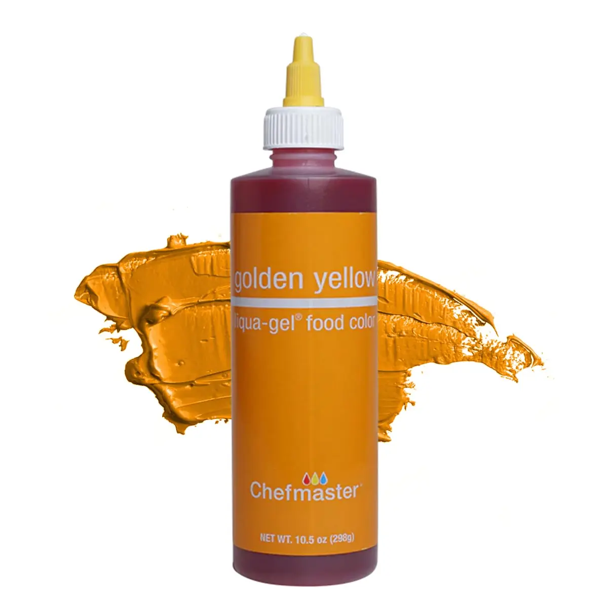 Chefmaster Golden Yellow Liqua-Gel Food Coloring 10.5 oz | Vibrant, Fade-Resistant for Icing & Baking - main product image