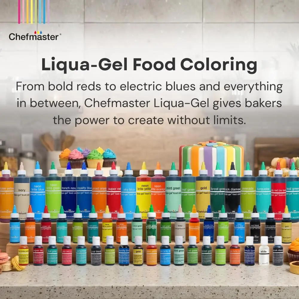 Chefmaster Golden Yellow Liqua-Gel Food Coloring 10.5 oz | Vibrant, Fade-Resistant for Icing & Baking - view 2
