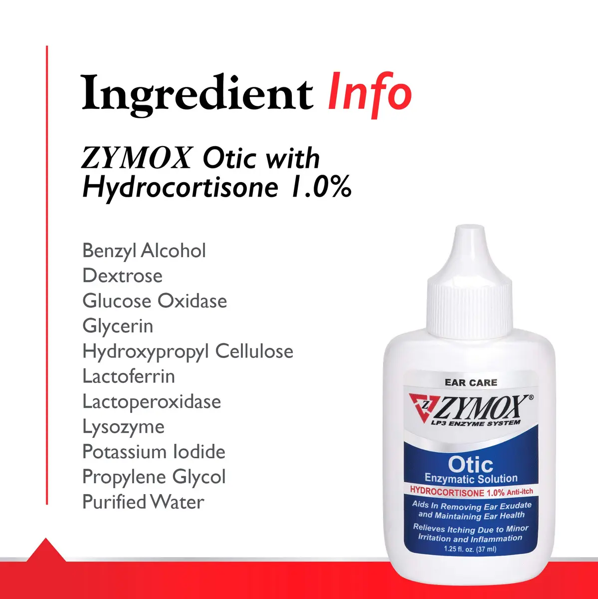 Zymox Otic Enzymatic Solution for Dogs and Cats with Hydrocortisone 37ml (1.25 Fl Oz) | Soothes Ear Infections & Itch Relief - view 5
