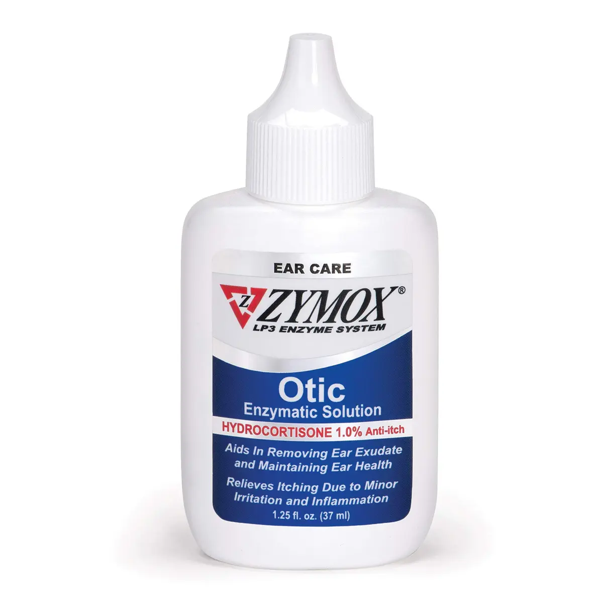 Zymox Otic Enzymatic Solution for Dogs and Cats with Hydrocortisone 37ml (1.25 Fl Oz) | Soothes Ear Infections & Itch Relief - main product image