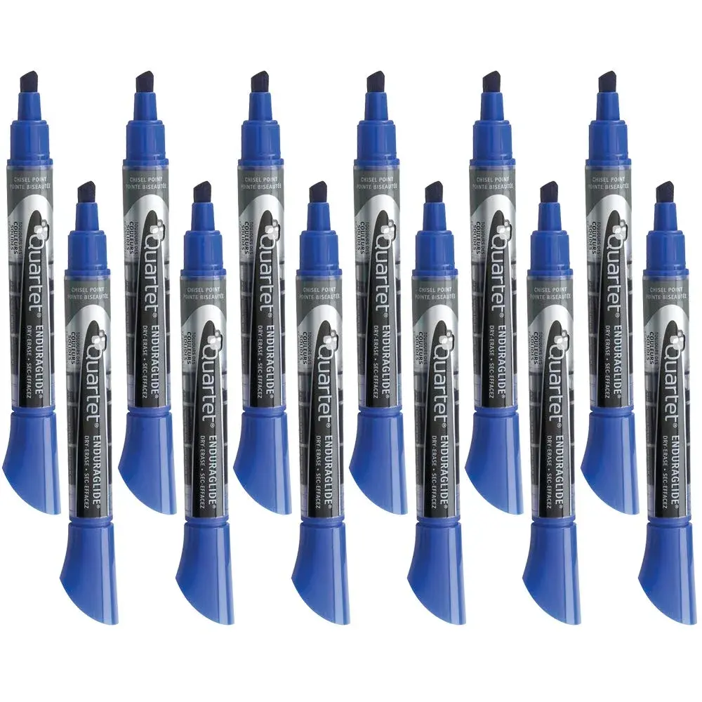 Quartet EnduraGlide Dry Erase Markers, Blue, 12 Pack | Smooth Ink Flow - main product image