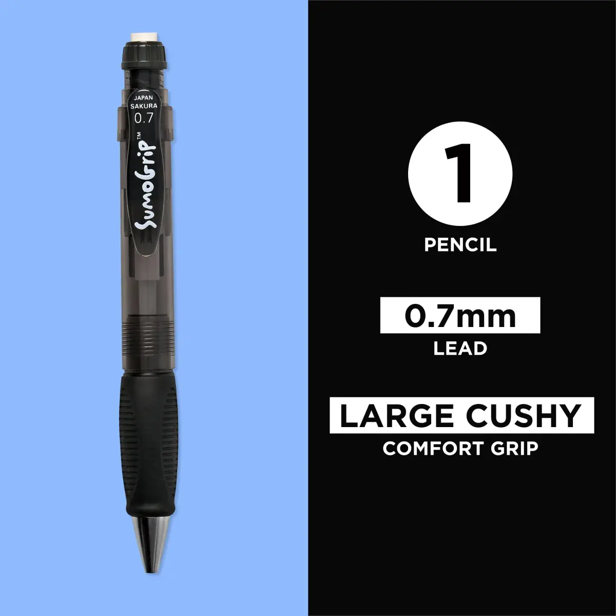 Sakura SumoGrip Ergonomic Mechanical Pencil 0.7 mm Gray | Comfortable Grip for Writing - view 2