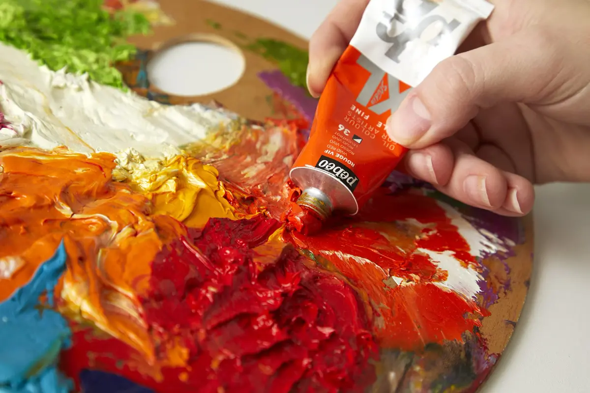 Pébéo Fine Oil XL Paint 200ml (6.76 Fl Oz) | Bright Orange - Opaque Finish - view 4