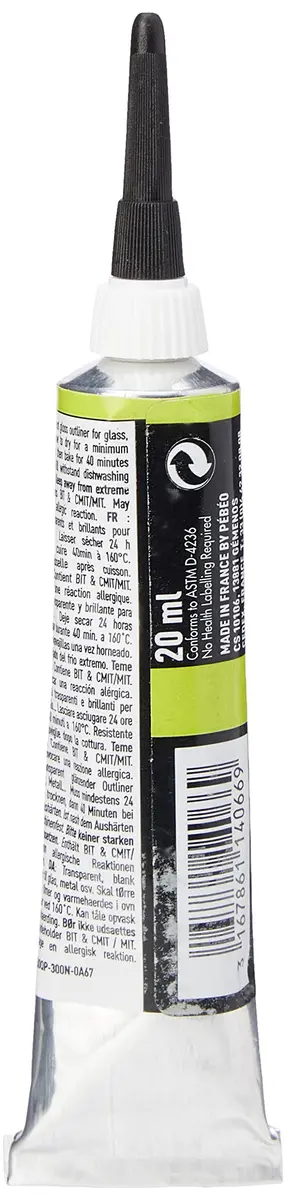 PEBEO Vitrea 160 Glass Paint Outliner 0.67 Fl Oz | Black, High-Gloss, Water-Based, Heat-Resistant - view 2