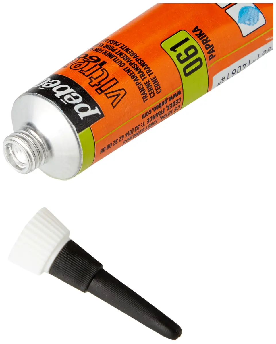 Pebeo Vitrea 160 Glass Paint Outliner 20 ml Tube - Paprika | Opaque, Water-Based Relief Effects - view 3
