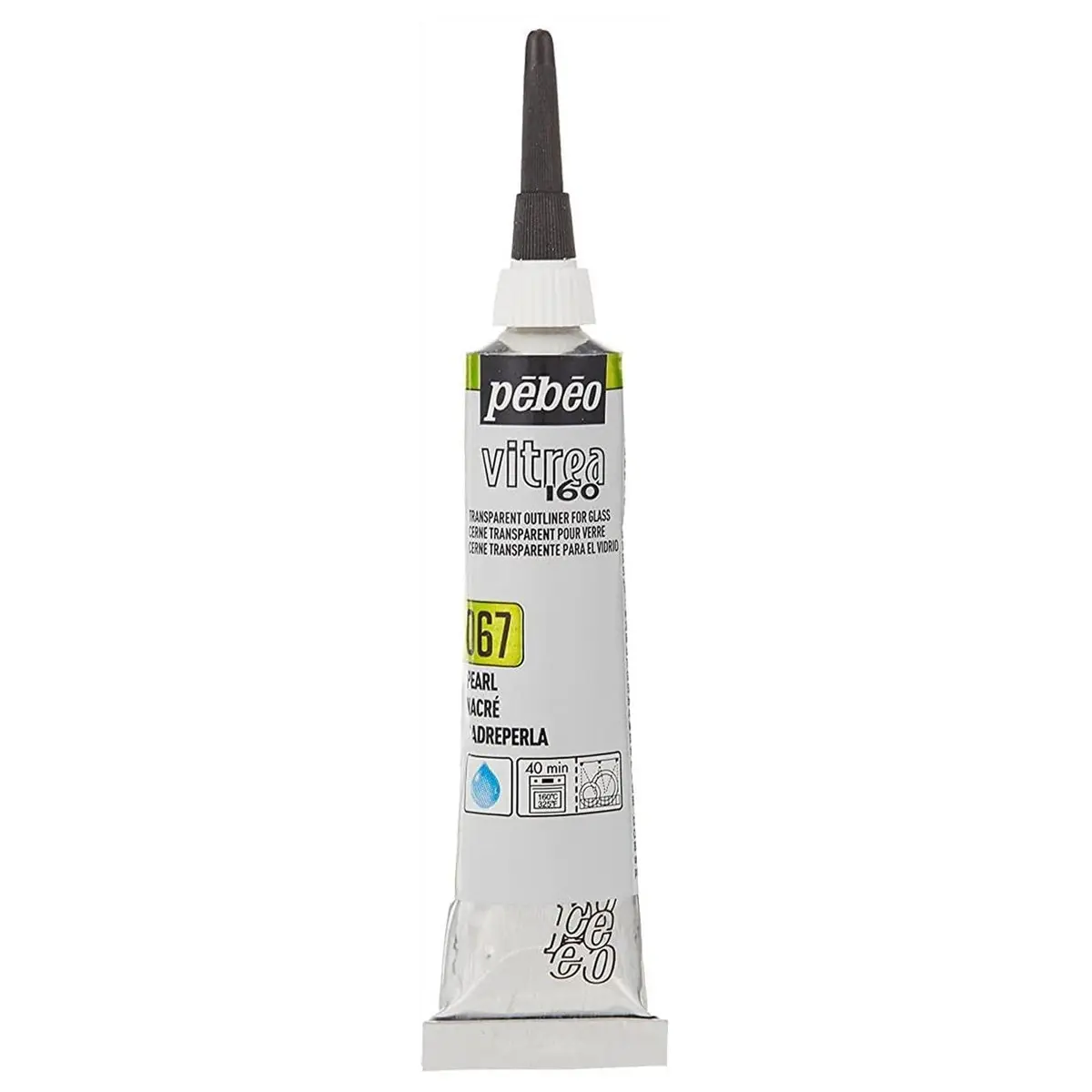 Pebeo Vitrea 160 Glass Paint Outliner Pearl 20 ml | Relief & Permanent Effects on Glass - main product image