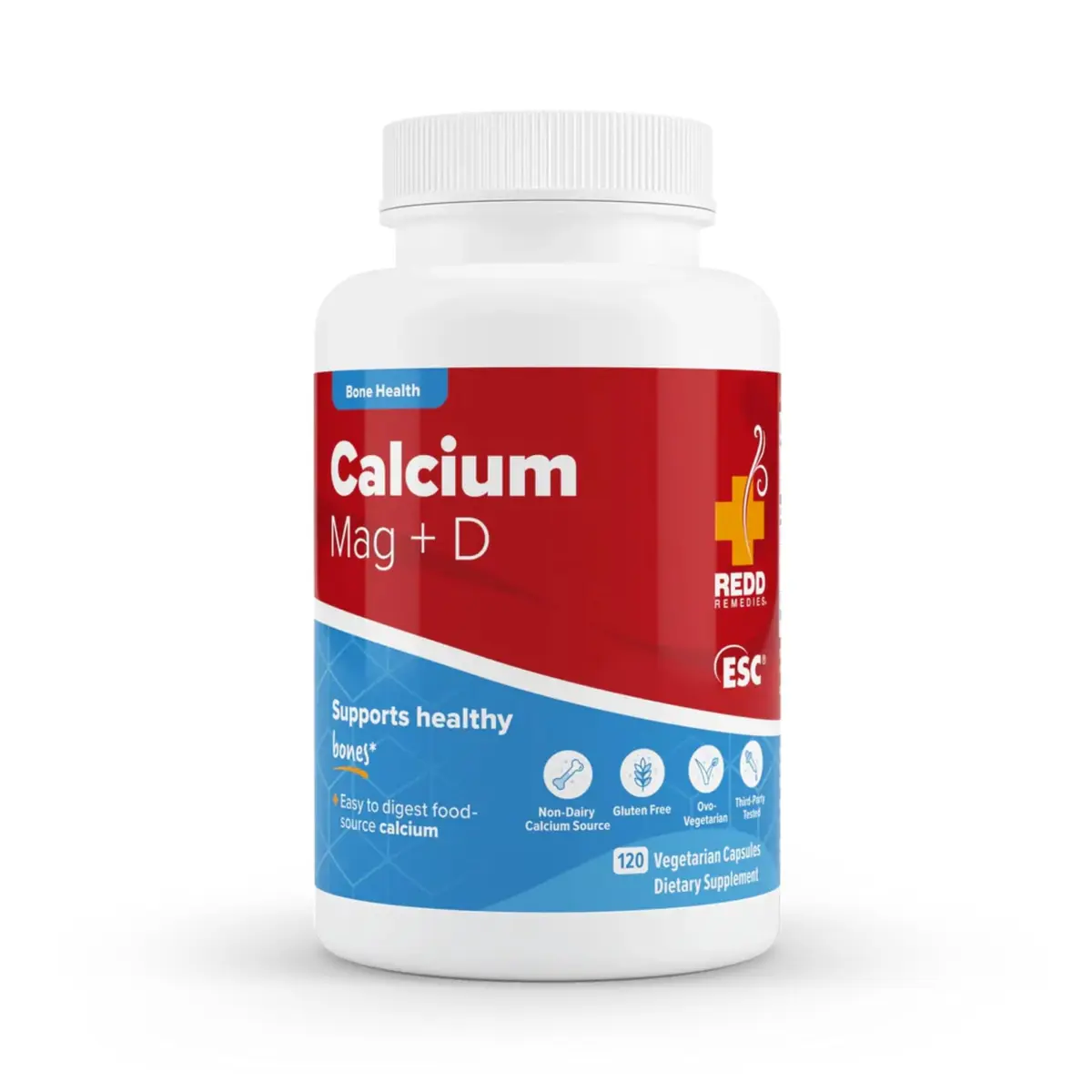 Redd Remedies Calcium Mag + D Supports Healthy Bones | 120 Capsules | Natural Bone Density Formula - main product image