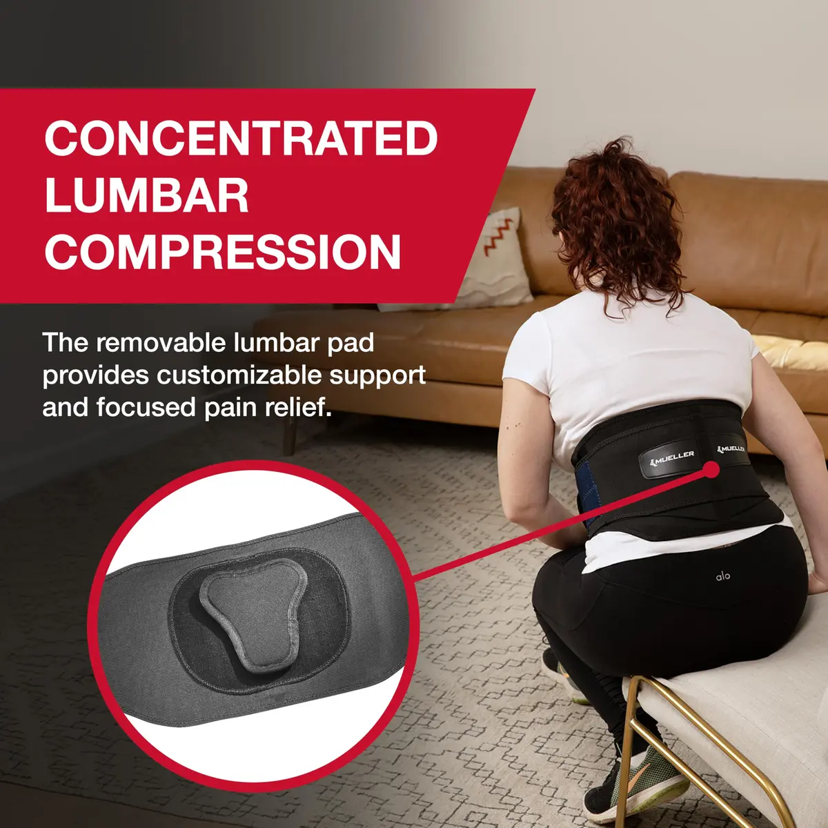 MUELLER Lumbar Back Brace Plus Size | Adjustable Support for Back Pain Relief - view 3