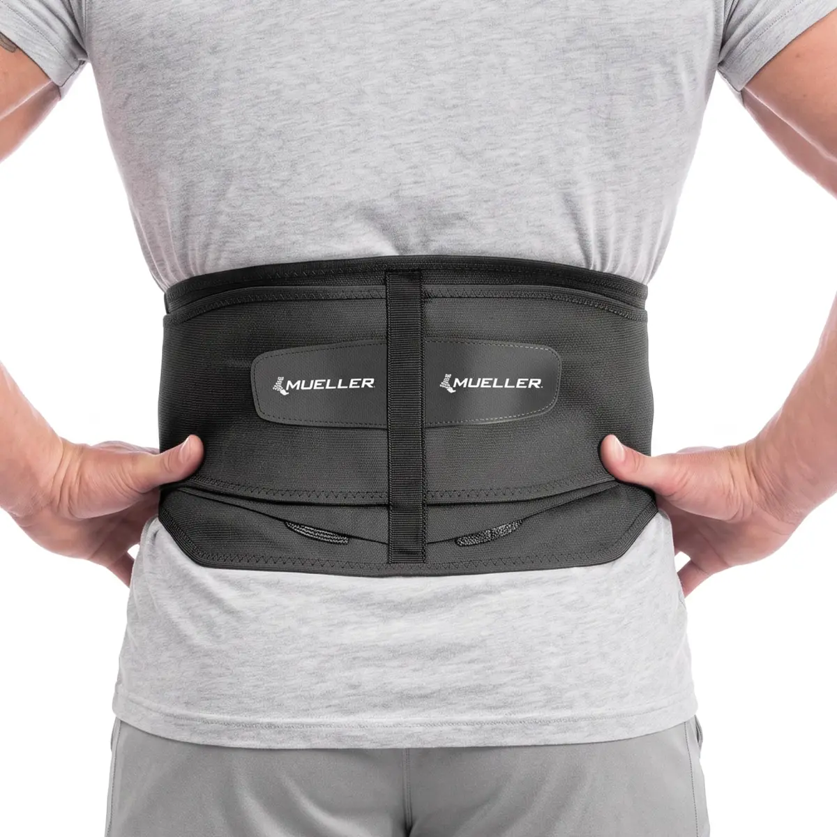 MUELLER Lumbar Back Brace with Removable Compression Pad, 71-127 cm (28-50") | Targeted Compression for Back Pain Relief - main product image