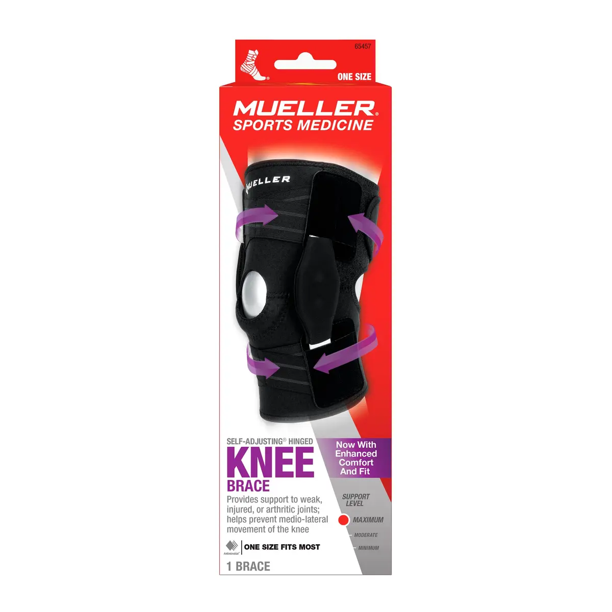 MUELLER Self Adjusting Hinged Knee Brace for Men & Women | Support & Pain Relief, Black, One Size (12"-20") - view 7
