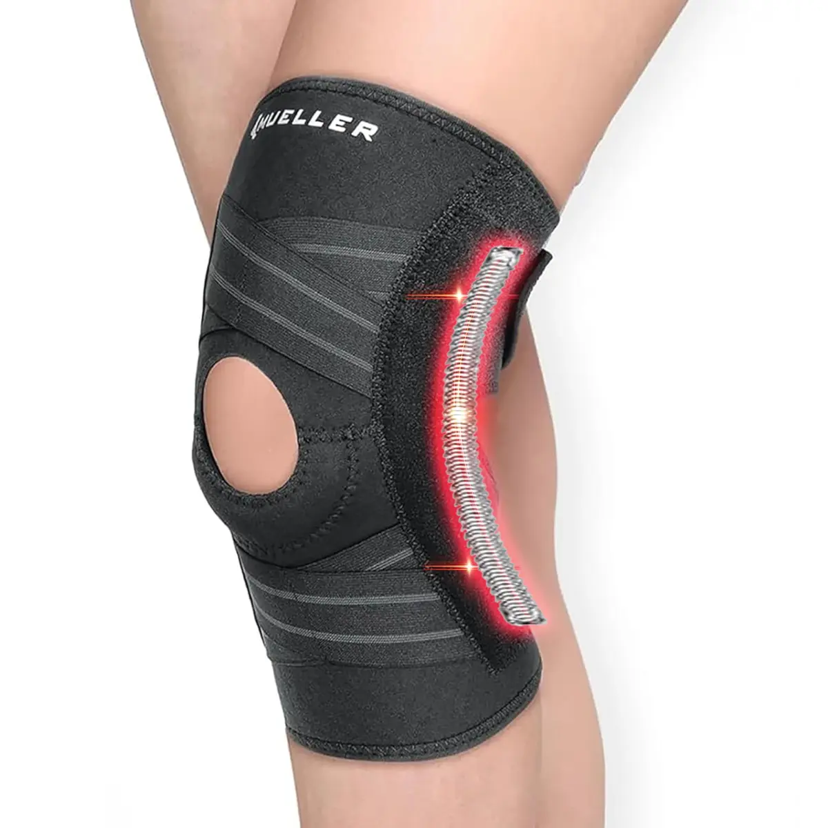 MUELLER Self Adjusting Knee Brace Black One Size | FDA Approved Orthopedic Brace for Arthritis, Sprains - main product image