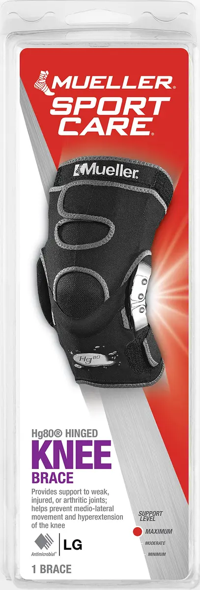 MUELLER Hg80 Hinged Knee Brace Large | Supports Arthritis & Sprains, Fully Adjustable, Black - view 2