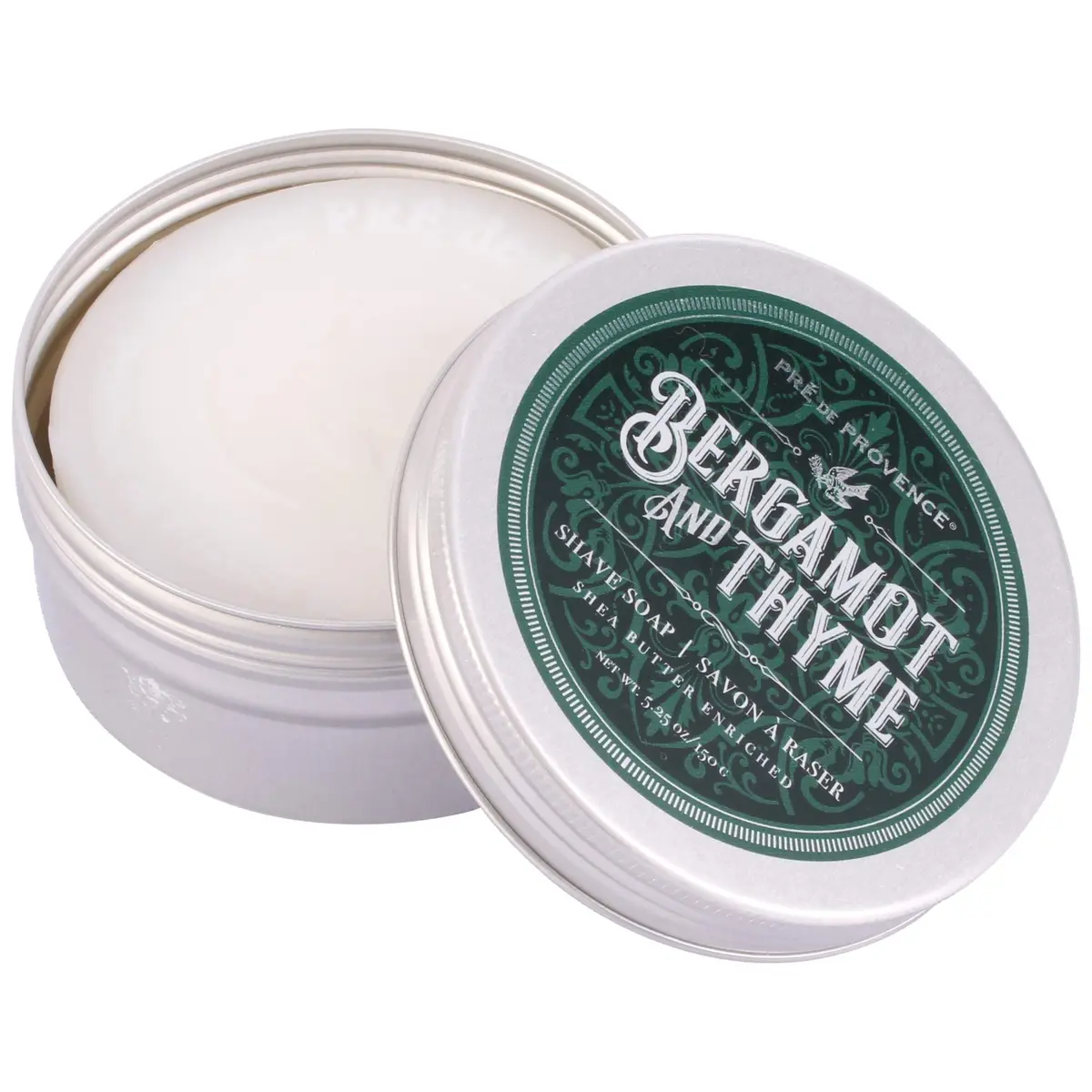 Pre de Provence Bergamot & Thyme Men's Shave Soap in Tin 150g (5.3 oz) | Shea Butter Enriched for Smooth Skin - view 3