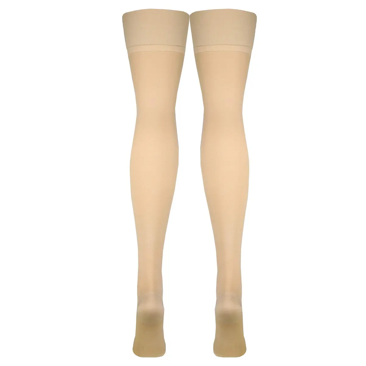 Truform 30-40 mmHg Compression Stockings for Men and Women, Thigh High, Open Toe, Beige, Medium - view 6