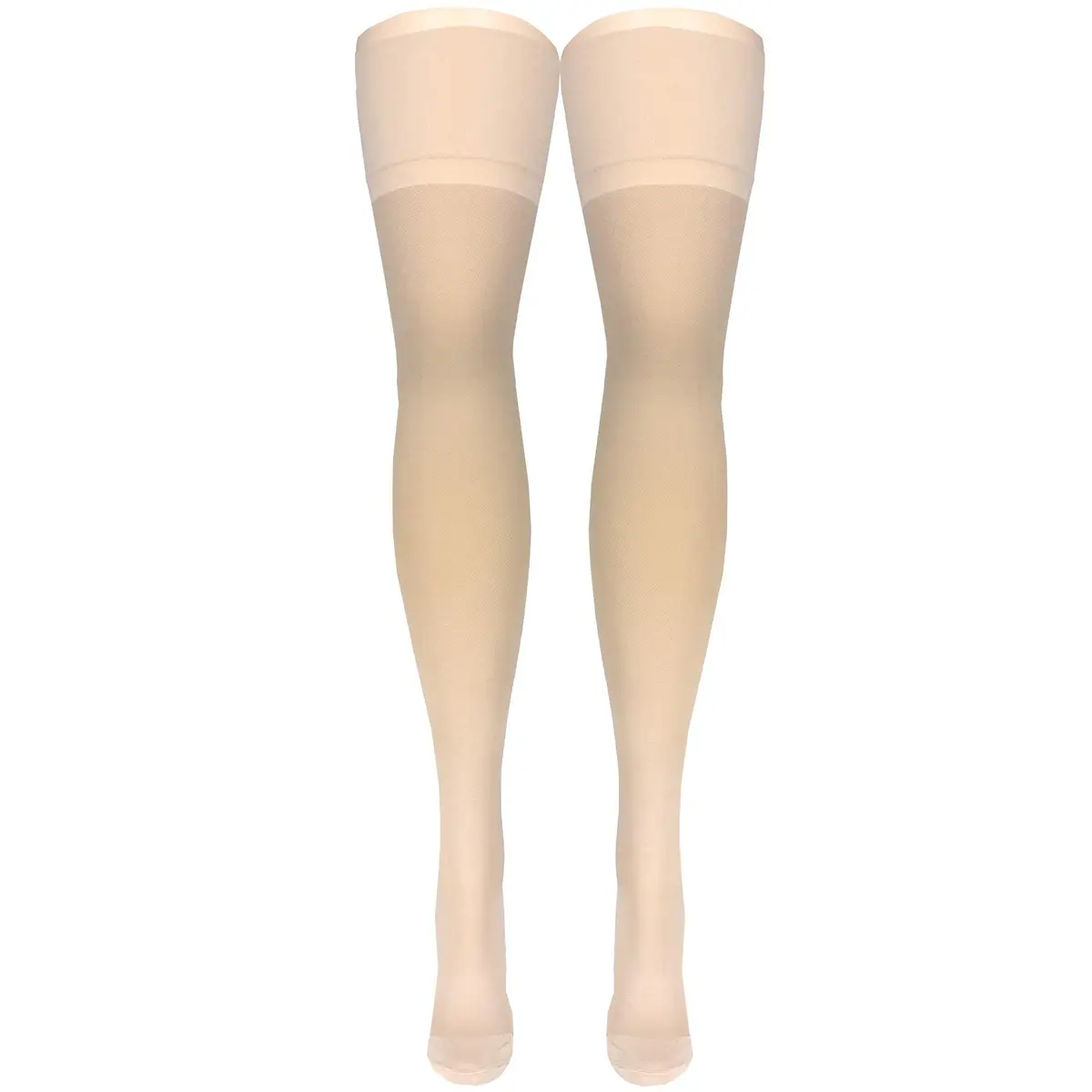 Truform 30-40 mmHg Compression Stockings for Men and Women, Thigh High, Beige, Small - view 5