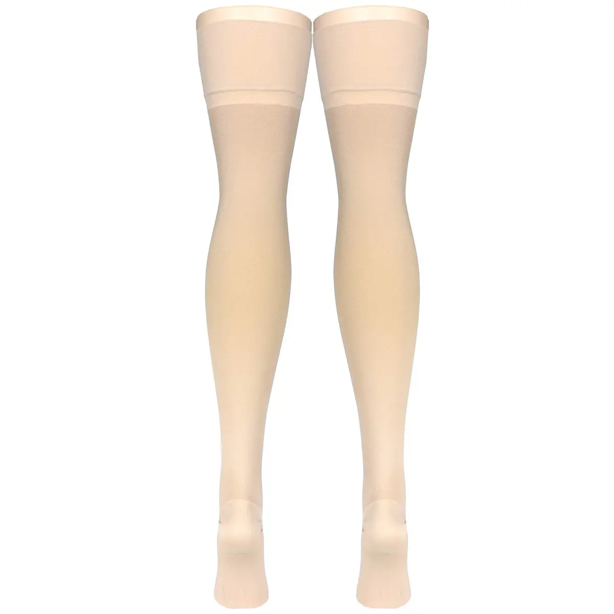 Truform 30-40 mmHg Compression Stockings for Men and Women, Thigh High, Beige, Small - view 2