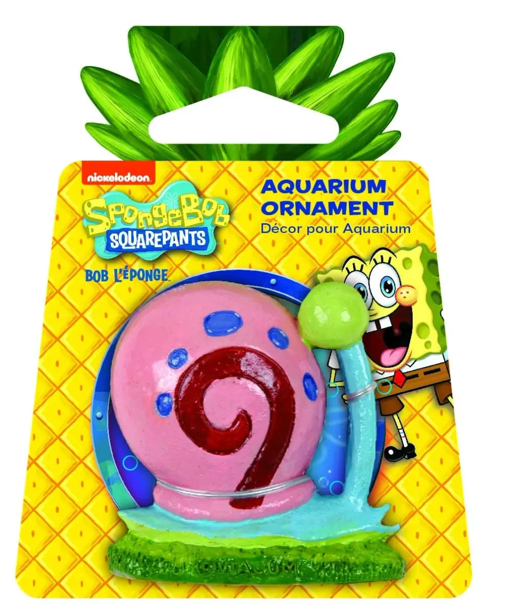 Penn-Plax Spongebob Gary Mini Aquarium Ornament 2.54 cm (1 Inch) | Officially Licensed Resin Decor for Betta Bowls & Small Tanks - main product image