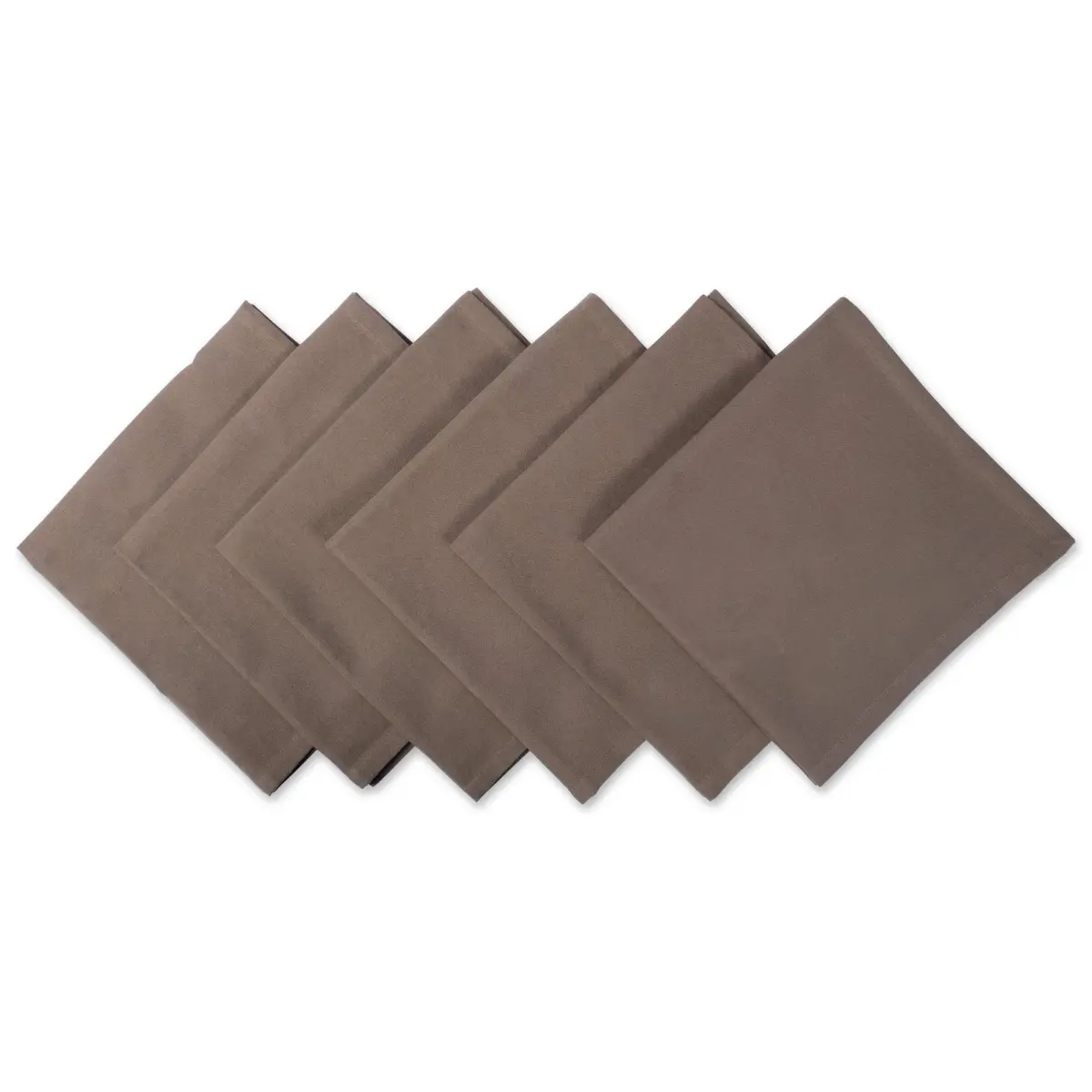 DII Solid Cotton Napkin Set Collection 51cm x 51cm (20" x 20") | 6 Piece Brown Everyday Napkins - main product image