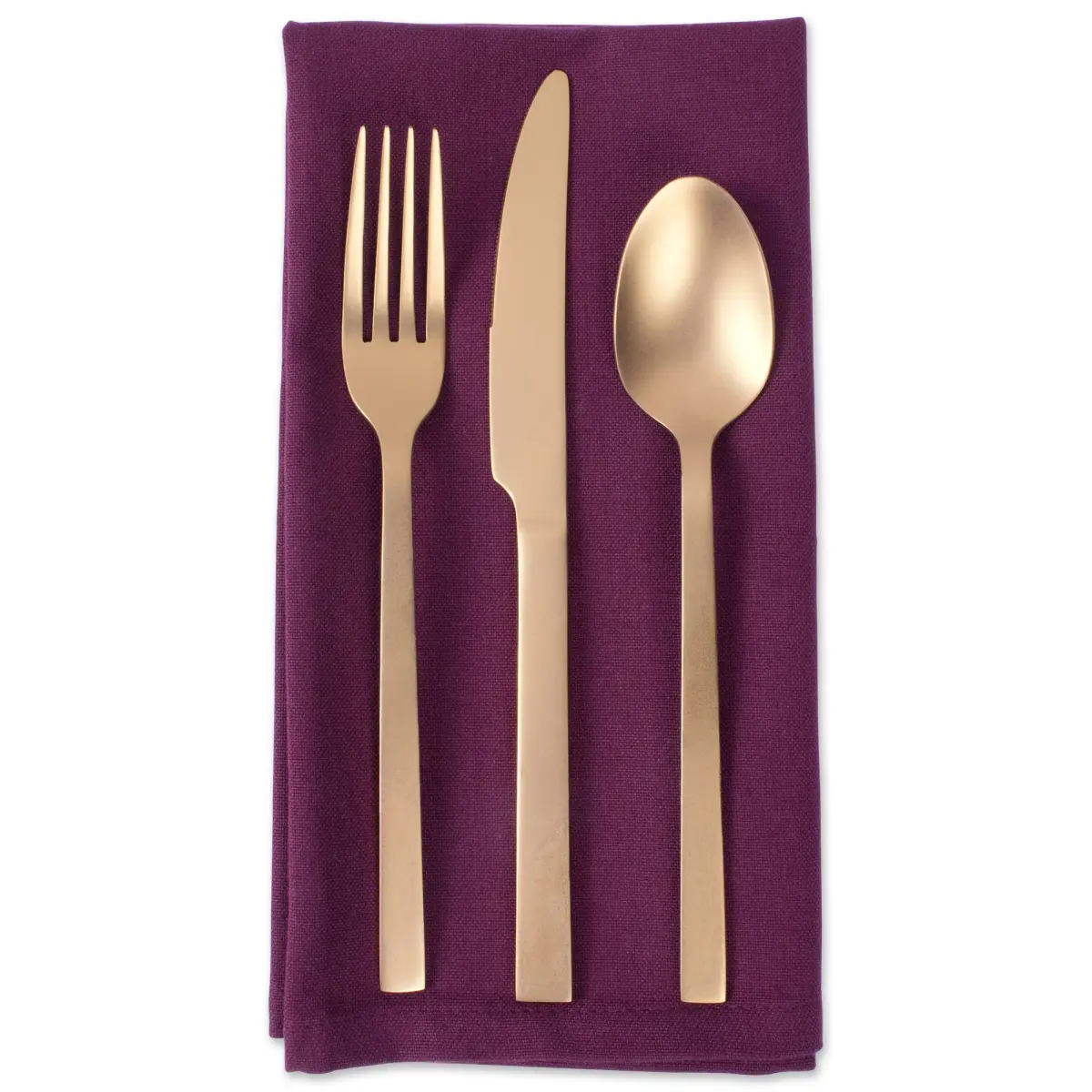 DII Solid Cotton Napkins 51cm (20") x 51cm (20") | Set of 6 BlackBerry Napkins for Formal & Casual Dining - view 5