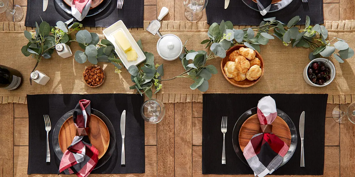 DII Black Placemats Set of 6 | Ribbed 100% Cotton Cloth, 13x19 In, Modern & Spill-Hiding (70-120 chars) - view 5
