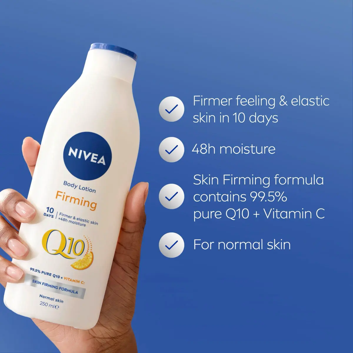 NIVEA Q10 Energy Plus Firming Body Lotion 250ml (8.5 Fl Oz) | Dermatologically Approved for Firmer Skin - view 2