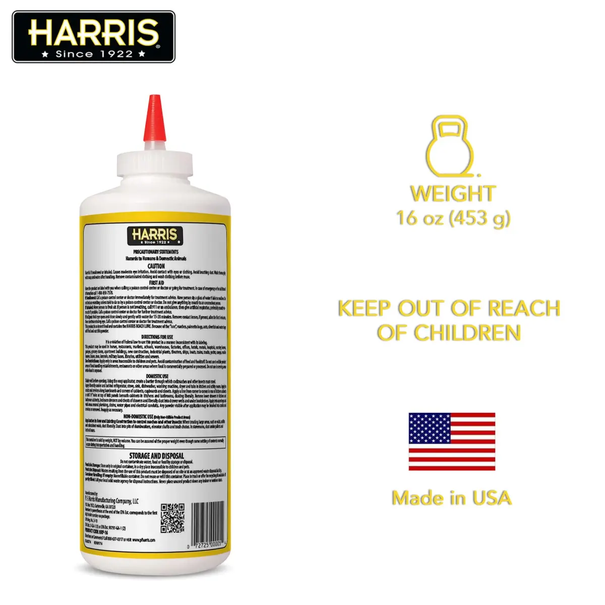 HARRIS Boric Acid Roach and Silverfish Killer Powder 16oz | EPA Registered Insecticide - view 7