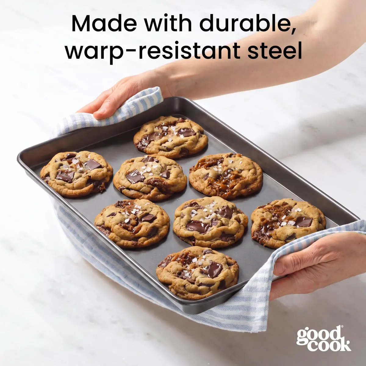 GoodCook 3-Piece Nonstick Baking Sheet Set | Heavy Gauge Steel, Even Heat, Dishwasher Safe - view 5