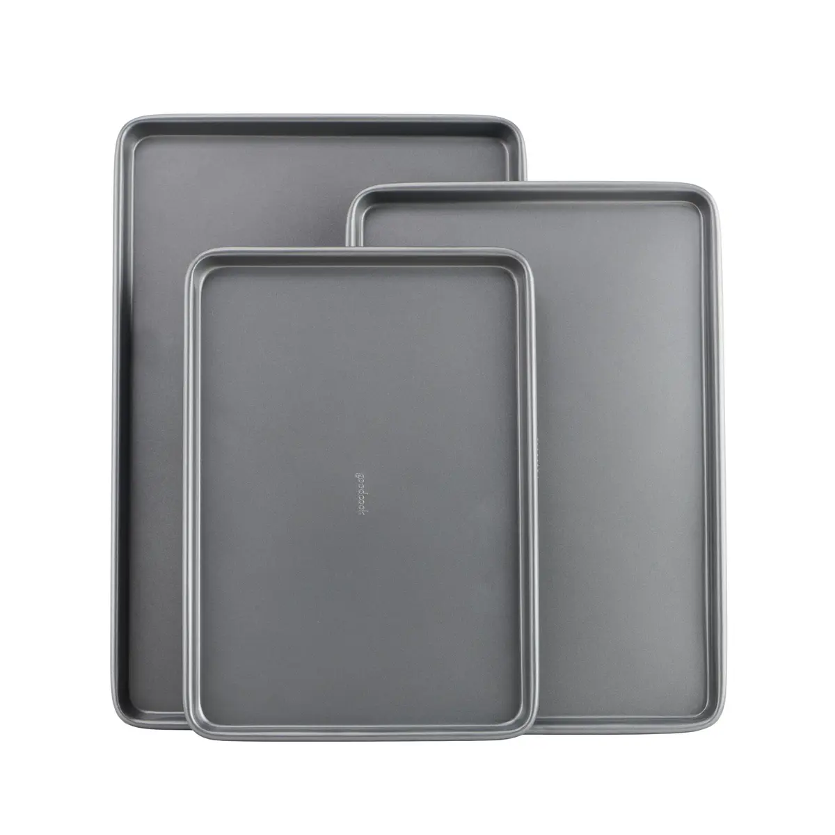 GoodCook 3-Piece Nonstick Baking Sheet Set | Heavy Gauge Steel, Even Heat, Dishwasher Safe - main product image