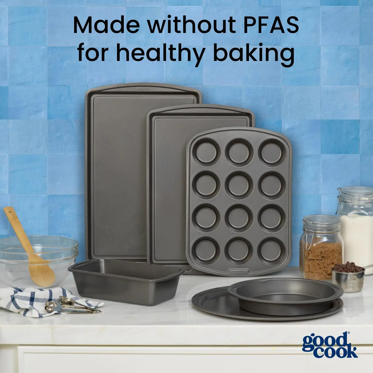 GoodCook 3-Piece Nonstick Baking Sheet Set | Heavy Gauge Steel, Even Heat, Dishwasher Safe - view 8