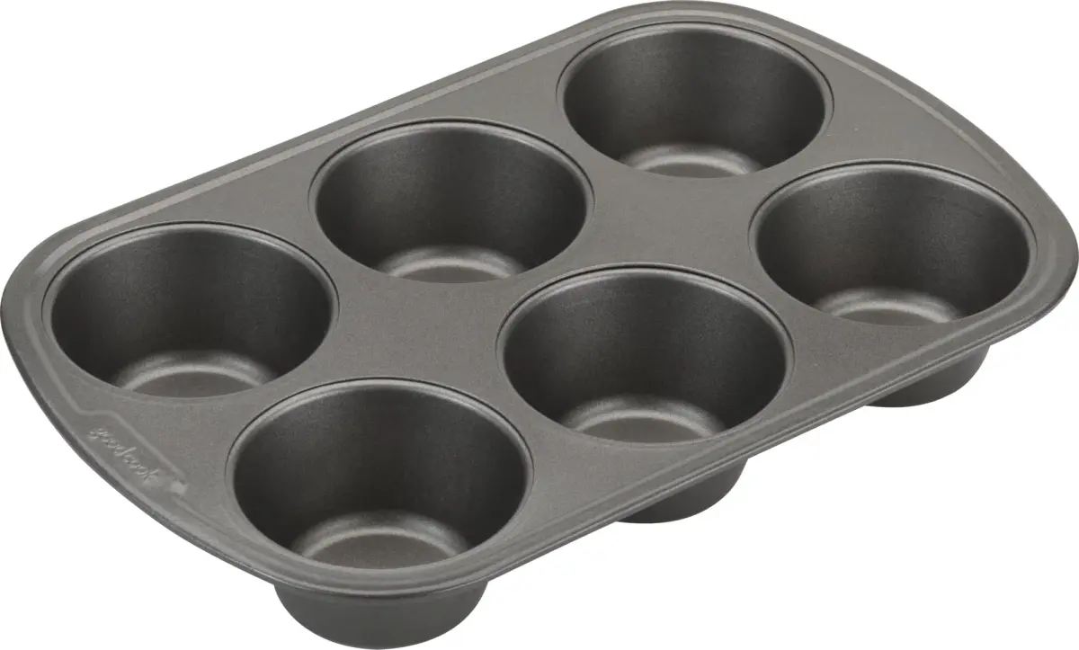 GoodCook Everyday Nonstick Steel Jumbo Texas Muffin Pan, 6-Cup, Gray | Perfect Bakery-Style Oversized Muffins - view 5