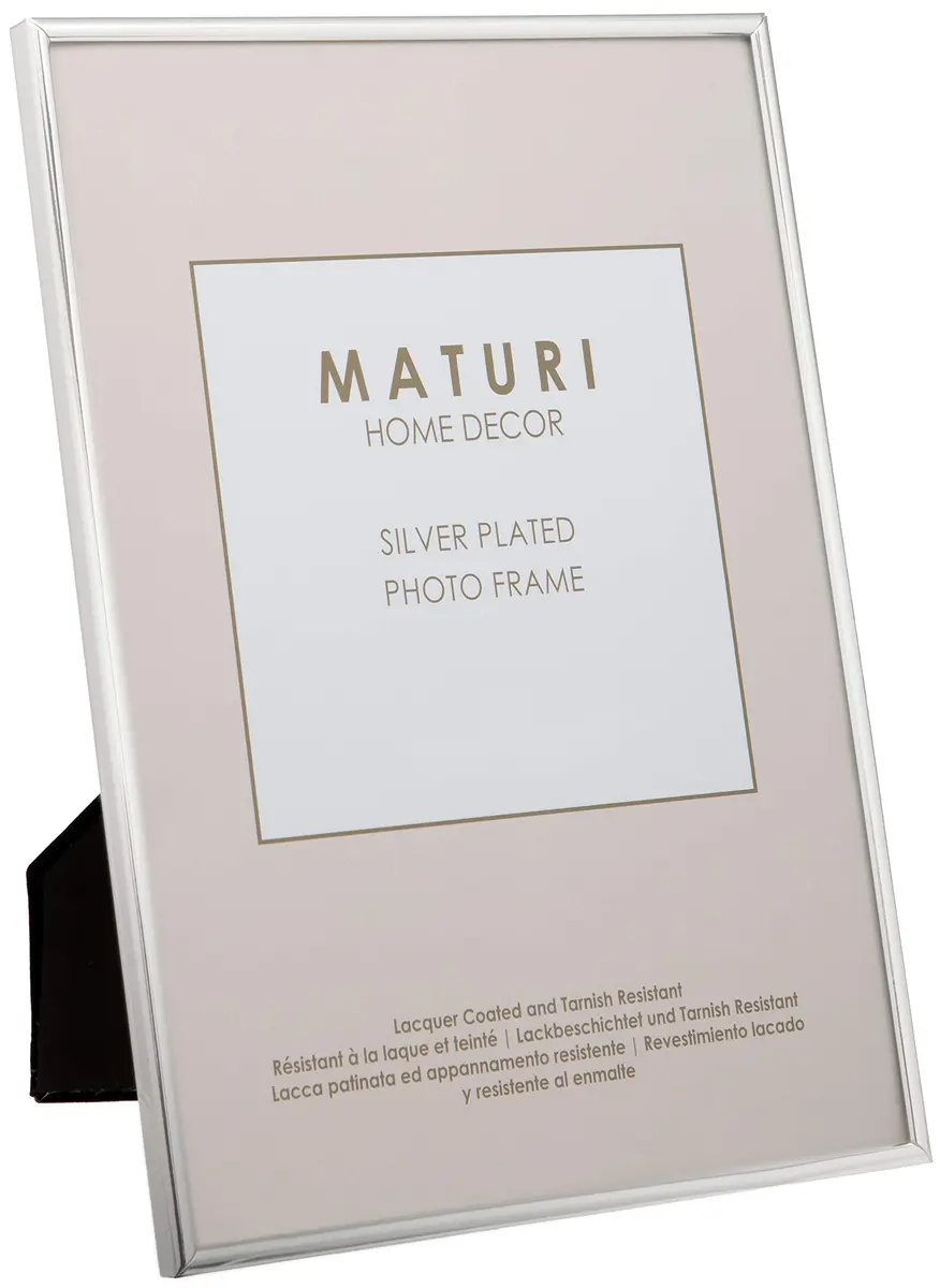 Maturi Silver Plated Photo Frame - Thin Edge, A4 / 8 x 12-inches (20 x 30cm) | Mirror-Polished Silver Frame for Memories - main product image